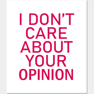 I don't care about your opinion Posters and Art